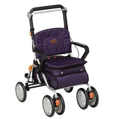 日本幸和TacaoF標準重量型步行車KST10(印花紫)帶輪型助步車/步行輔助車/散步車/助行椅