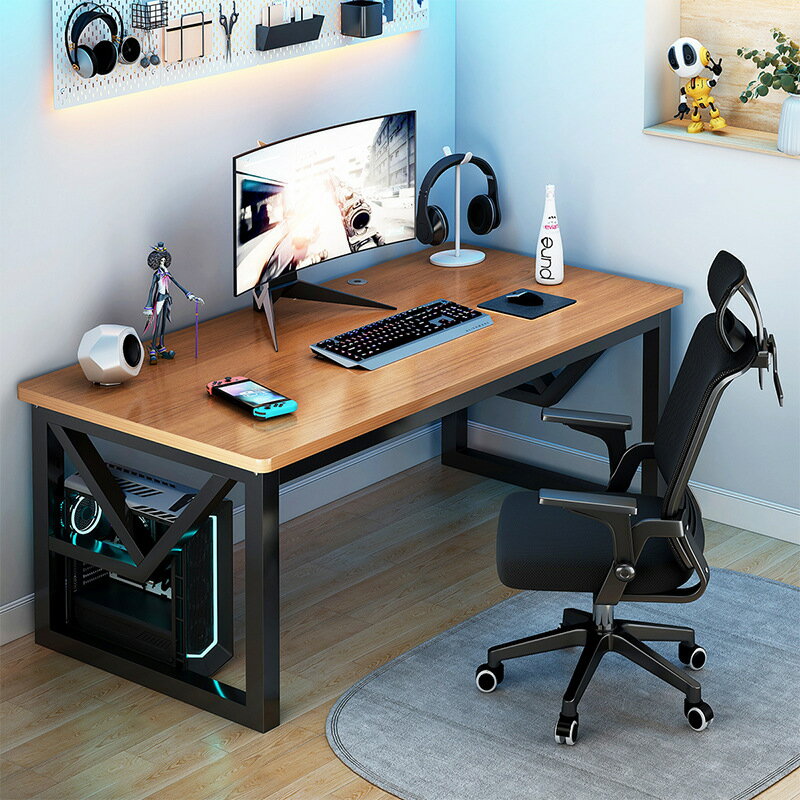 電腦桌颱式簡易書桌家用桌子工作颱臥室電競桌椅組合冩字桌辦公桌