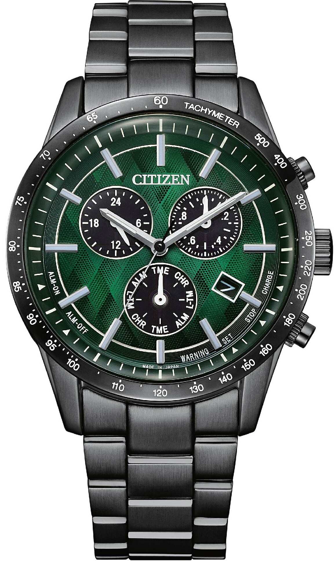 CITIZEN 星辰錶 極光之森 光動能計時腕錶(BL5497-85W)-39mm-綠面鋼帶【刷卡回饋 分期0利率】【APP下單點數4倍送】