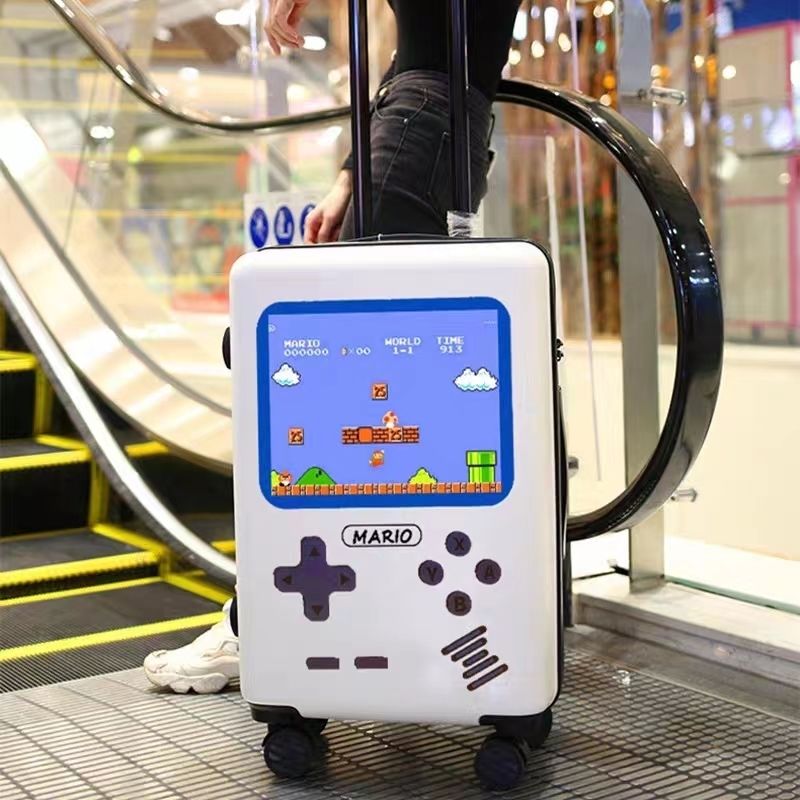 新款飛行棋行李箱女ins結實耐用旅行箱學生男卡通印花拉桿箱定制