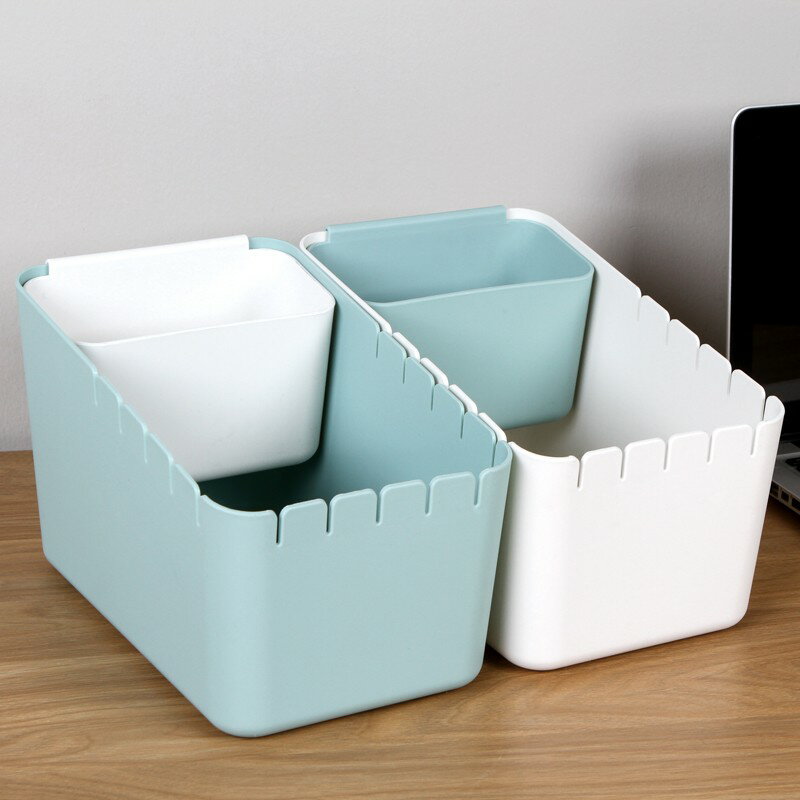 家用創意桌面干濕分離分類垃圾桶可掛式塑料收納桶家用茶幾大號