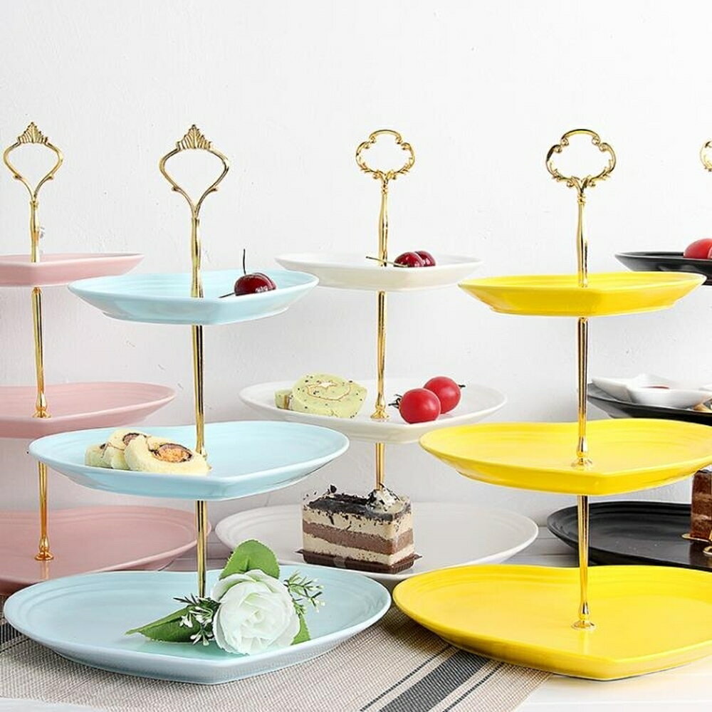 點心盤瓷江湖陶瓷水果盤客廳下午蛋糕架零食茶點心甜品糖果托盤 都市時尚