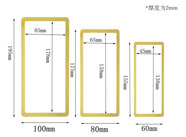 鎮尺書法打格無痕神器書法仿圈鎮紙刻度尺黃銅字框銅質創意書法練字銅框