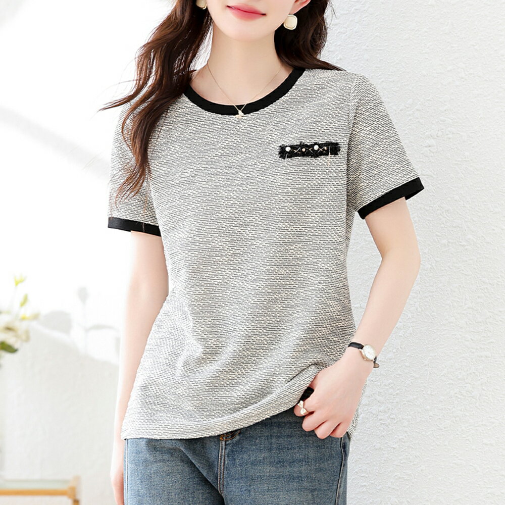 ＊ORead＊ 圓領短袖t恤上衣(灰色L~5XL)