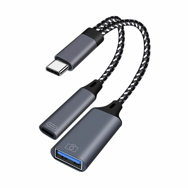 【APP4%點數】USB Type-C 二合一 OTG 轉接線(傳輸+充電) USB母轉Type-C公 傳輸 可連隨身碟 筆電平板手機 可充電