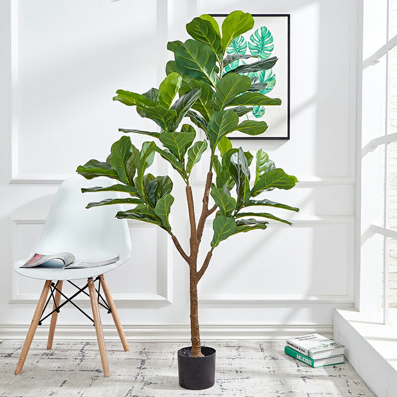 牛郎織女 1.5米琴葉榕仿真綠植客廳裝飾室植物內落地大型落地擺件