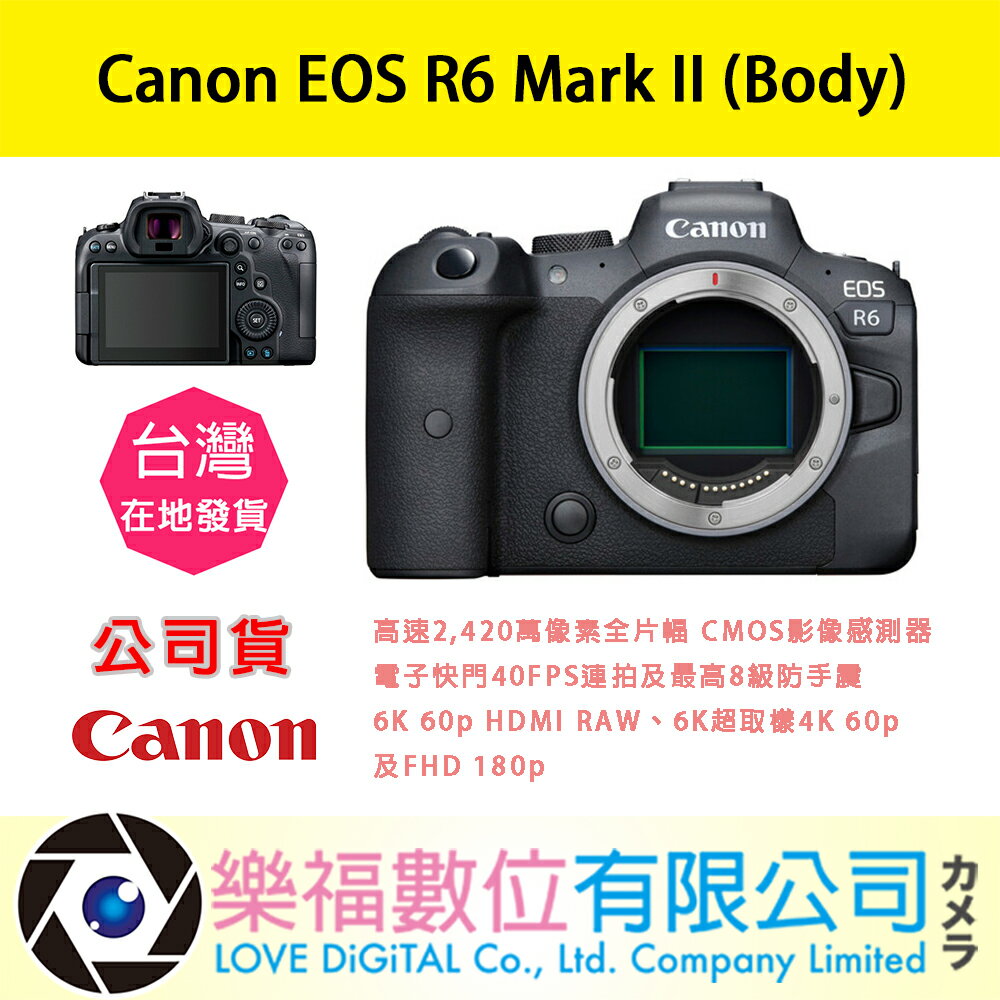 樂福數位 Canon EOS R6 Mark II 公司貨 單機身 預購 鏡組 鏡頭 新春優惠 全片幅 龍年 喜送佳禮
