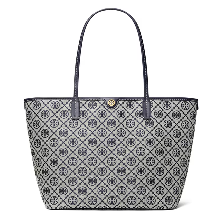 TORY BURCH T Monogram 經典印花拉鍊雙T徽織物 女款大號托特包 152301【 菲尼斯 國際精品 ★初秋極享】 女神手袋