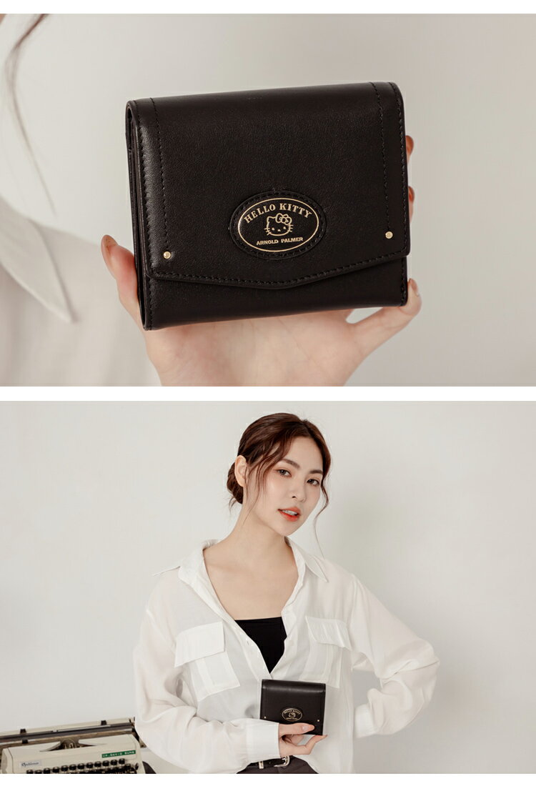 Hello Kitty - Arnold Palmer - 短夾 Morbidezza系列 - 黑色 8