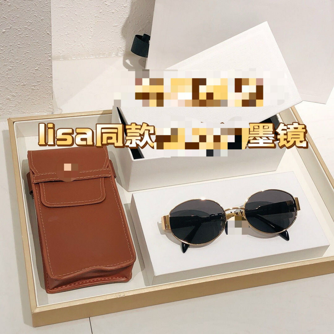 新款凱旋門墨鏡Lisa同款CL40235U復古橢圓形個性時尚高顏值太陽鏡