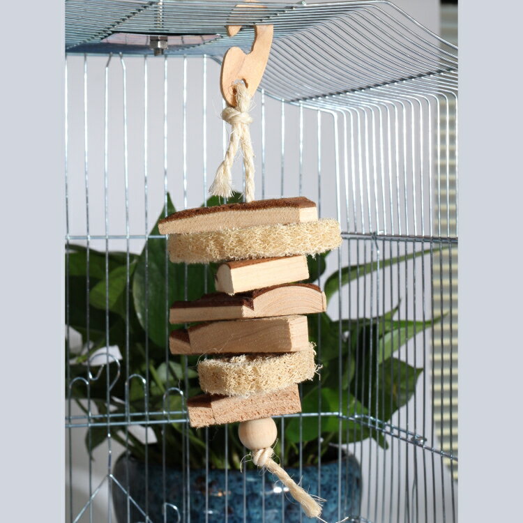 Trixie鳥玩具鸚鵡磨喙玩具鳥類用品絲瓜瓤木串喜納
