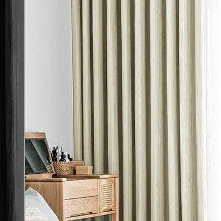 奶油色窗簾2021年新款客廳臥室全遮光高級感ins風 日式輕奢棉麻法
