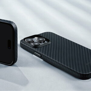 【最高9%回饋 5000點】 【PITAKA】iPhone15 Pro 航太纖維磁吸軍規手機殼黑灰款【三井3C】