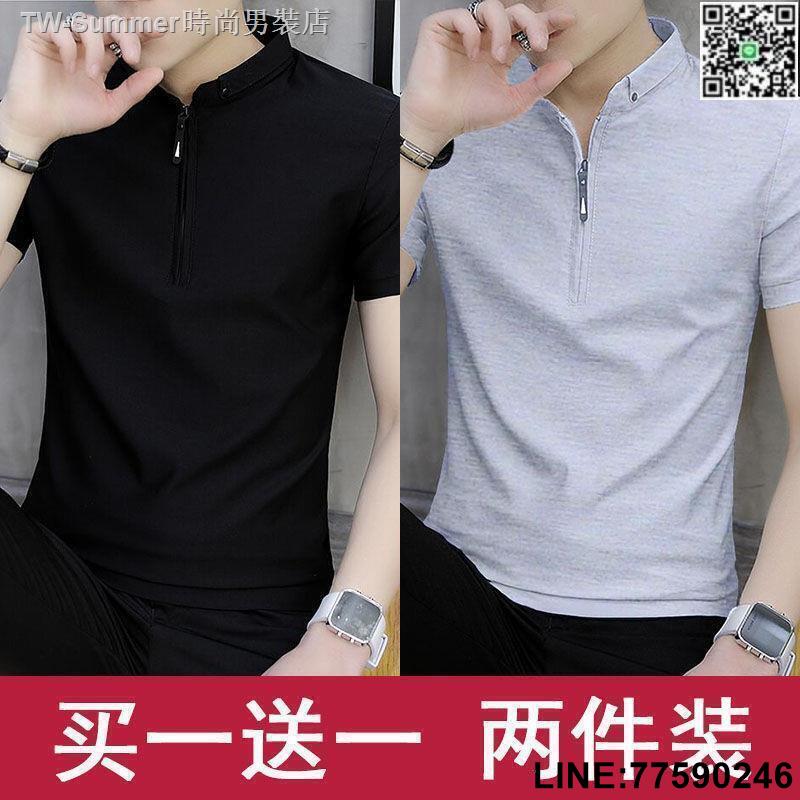 【歡樂購】【大尺碼】夏季 短袖Polo衫男♗✎男士翻領POLO衫夏季短袖t恤寬松休閑商務潮流體恤男裝衣服打底衫