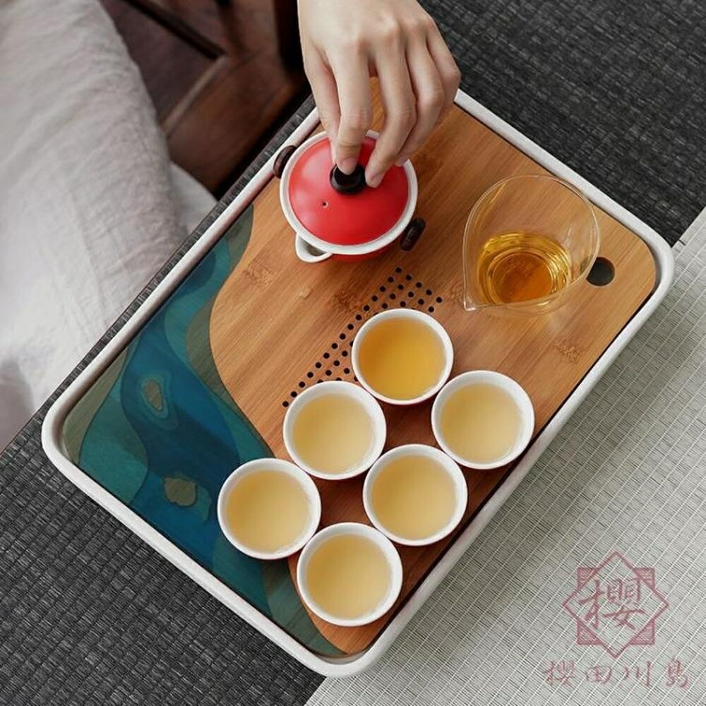 茶盤功夫茶具套裝泡茶整套蓋碗陶瓷家用茶壺喝茶【櫻田川島】