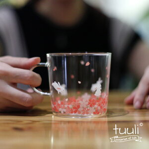 tuuli和風櫻花系列耐熱耐高溫水杯創意zakka日式牛奶玻璃杯