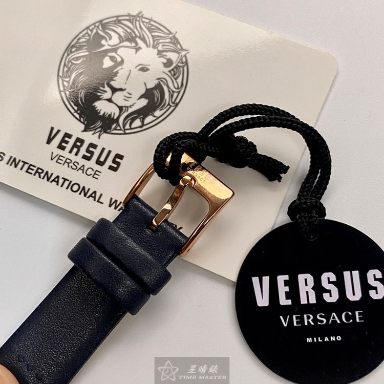 點數9%★VERSUS VERSACE手錶,編號VV00356,38mm玫瑰金圓形精鋼錶殼,寶藍色簡約, 中二針顯示錶面,寶藍真皮皮革錶帶款,超高品質!, 不要錯過!【APP下單享9%點數上限5000點】 4