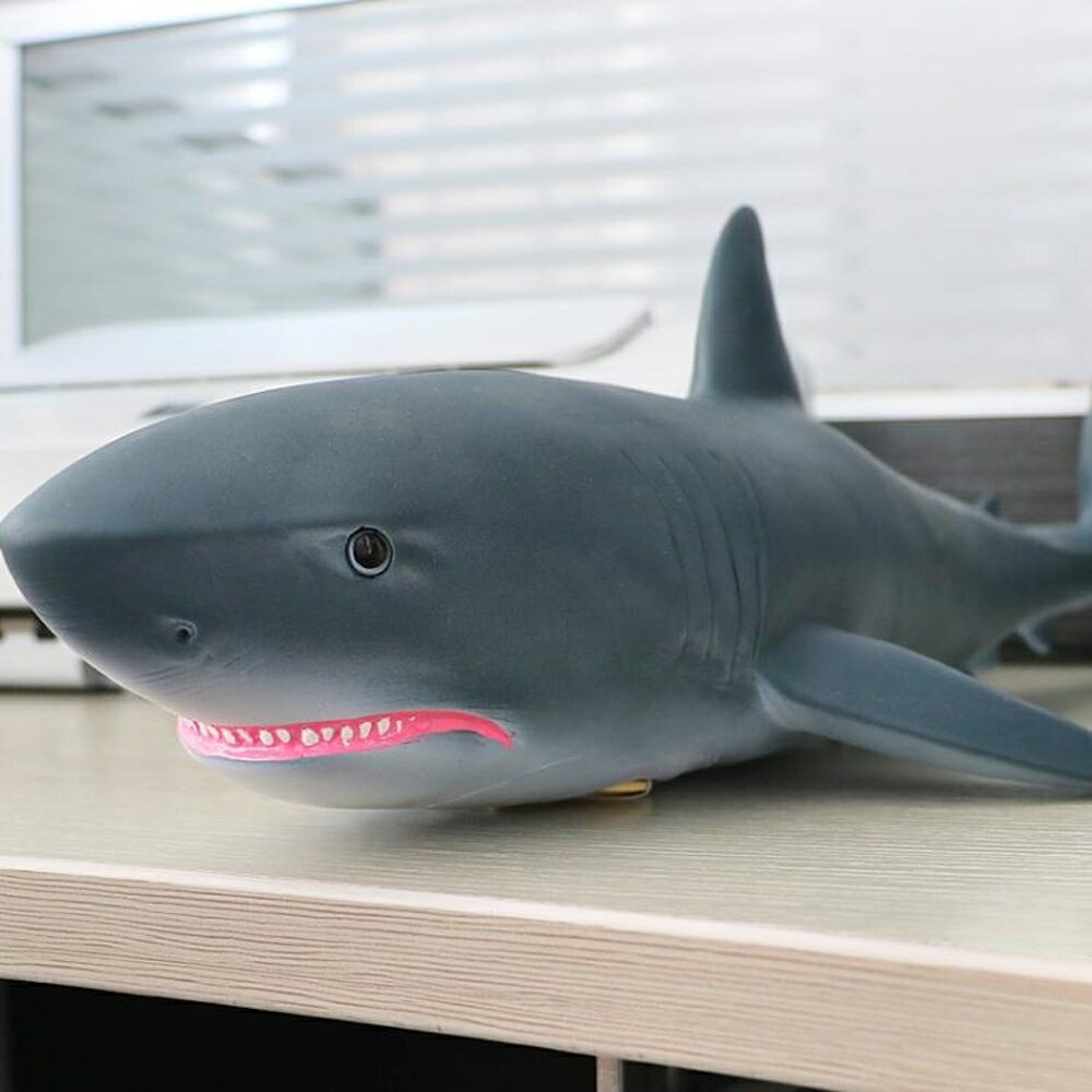 兒童超大軟膠仿真動物鯊魚玩具模型仿真海洋生物大白鯊巨齒鯊玩具 全館免運