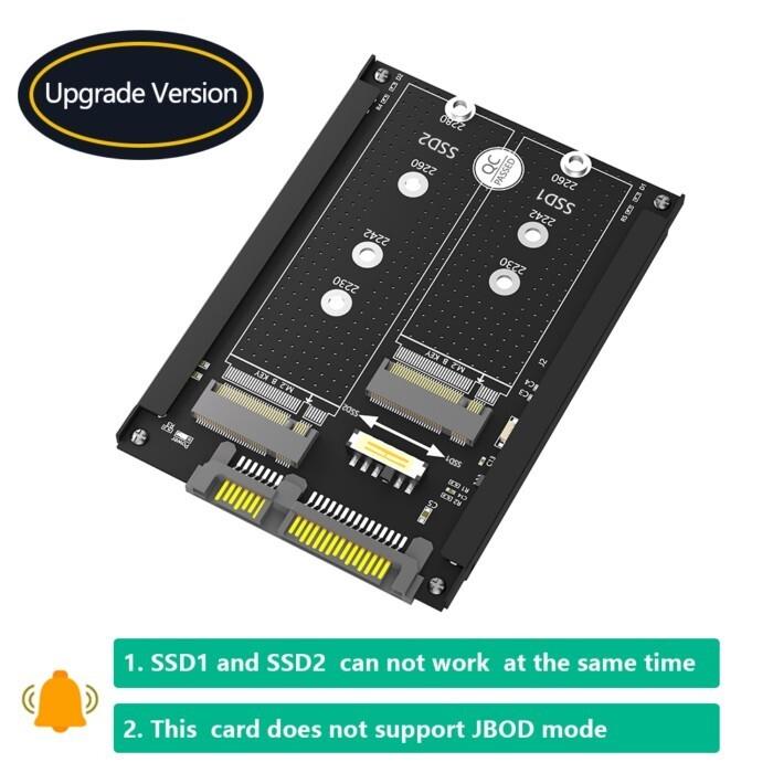 【全球優品匯】♞,♘,♙新款雙M.2 B-KEY SSD 轉SATA3轉接卡帶支架，B KEY 轉SATA3轉接卡