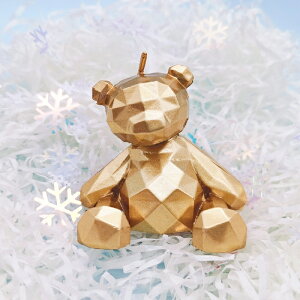 [Hare.D]現貨 立體 金色 鑽石熊 坐姿熊 熊熊蠟燭 蛋糕裝飾 蠟燭 金色蠟燭 熊造型