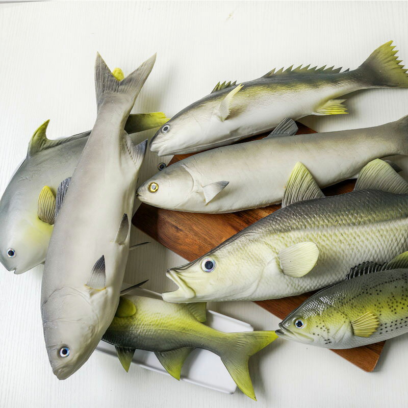 高仿淡水魚海魚 多寶魚草魚鰱魚 Lmdec仿真蔬果假魚肉櫥柜裝飾品