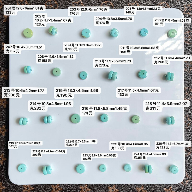 喇叭山三無天然原礦綠松石湖北精工隔珠瓷軸隔片單珠星月菩提配珠| 協貿