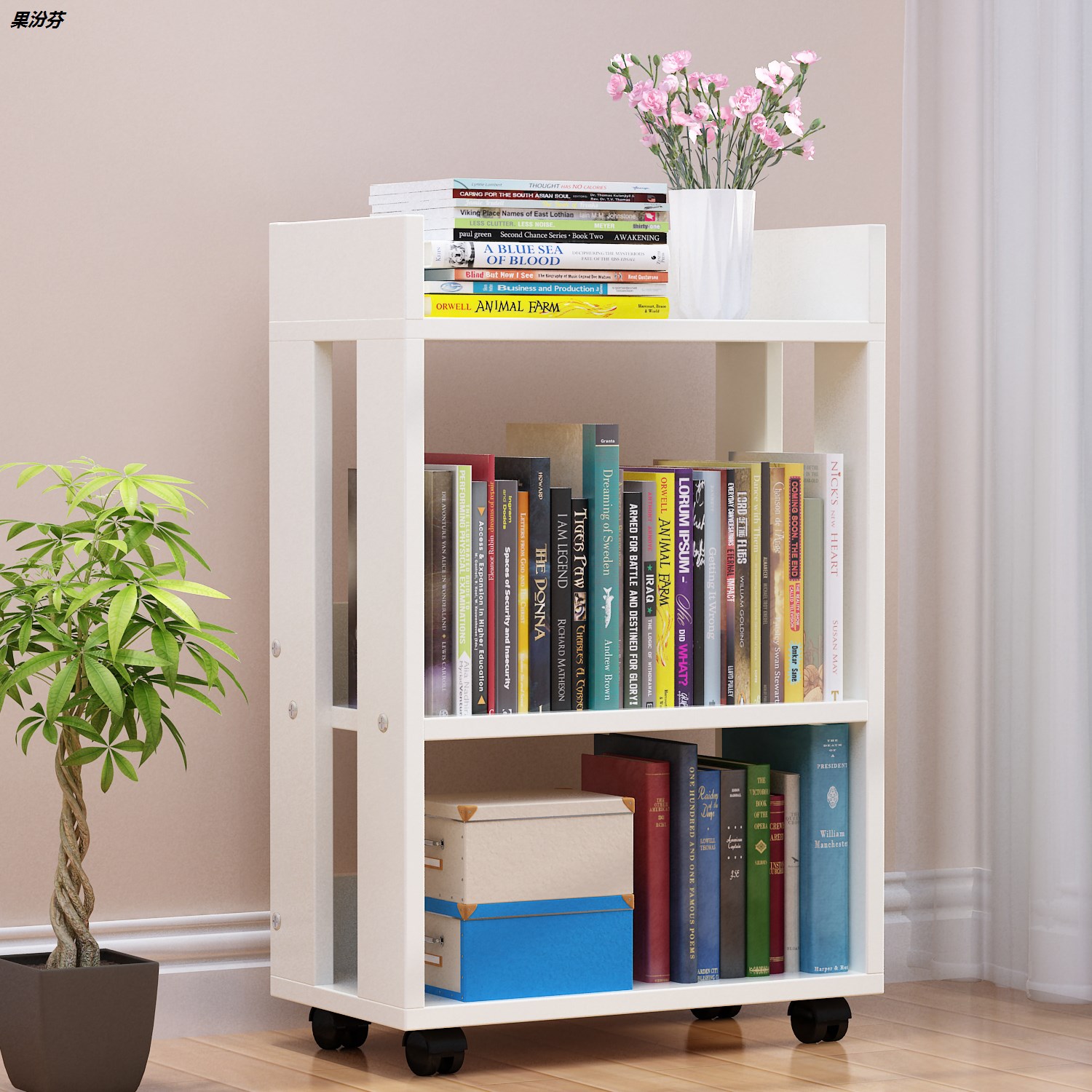 書架簡易落地簡約客廳置物架省空間學生用小書柜兒童用收納架