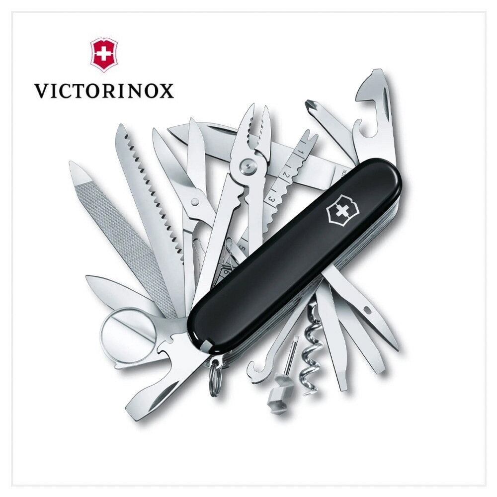 VICTORINOX 瑞士維氏 瑞士刀 Swiss Champ冠軍刀 33用 91mm 黑 1.6795.3