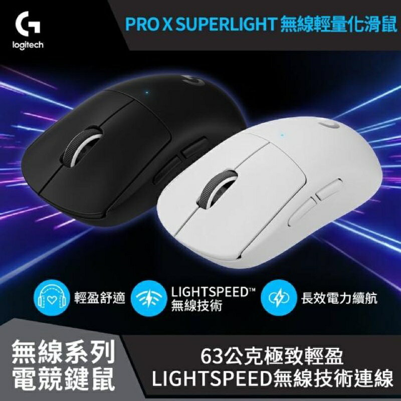 強強滾-【Logitech G】G PRO X SUPERLIGHT 無線輕量化滑鼠