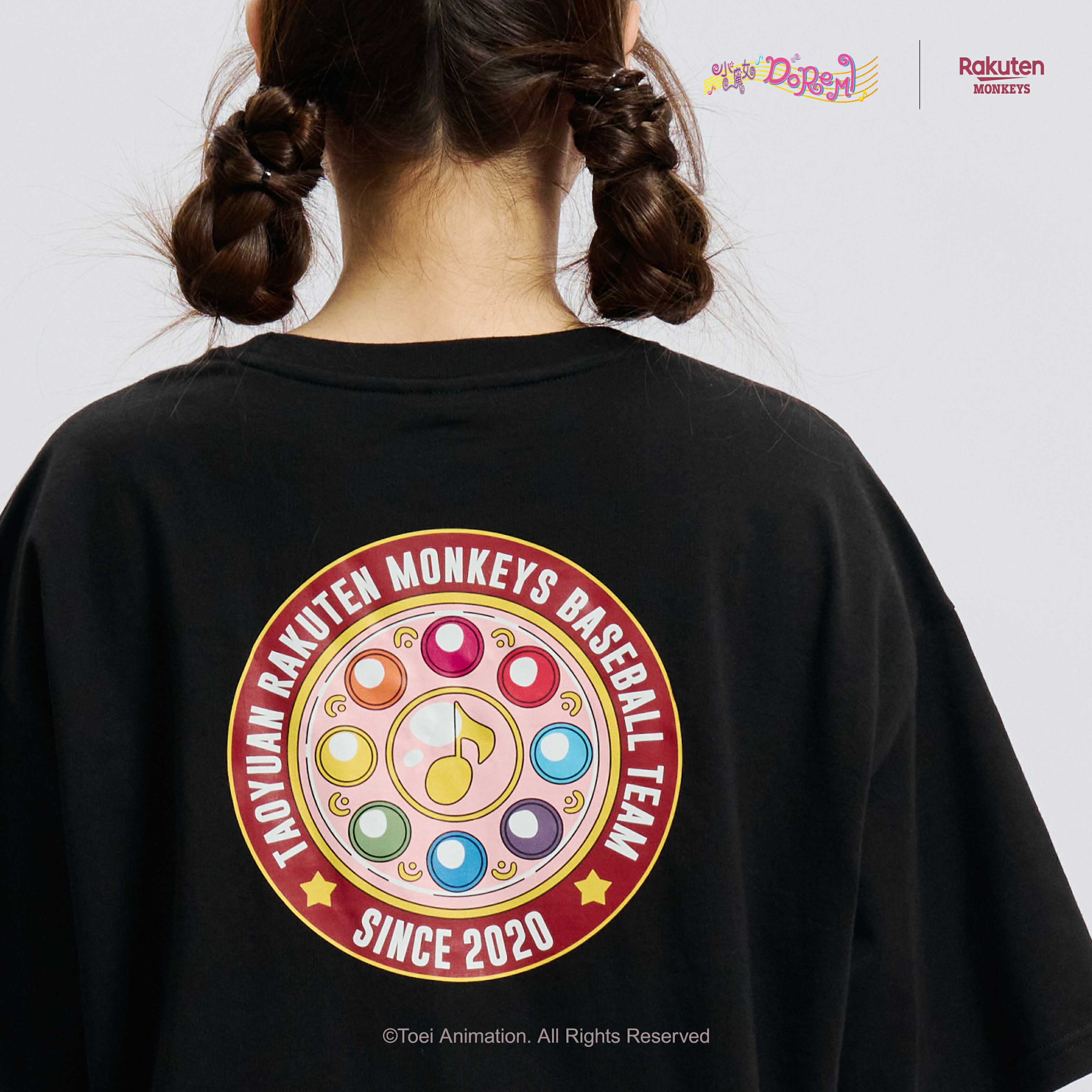 Rakuten Monkeys x 小魔女DoReMi 短T-黑 1