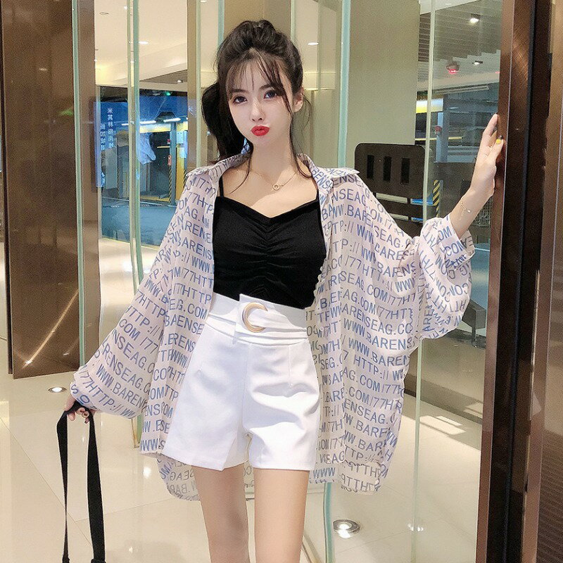 夏裝炸街時尚夏季三件套裝褲今年流行女裝2022年新款防曬衣服外套
