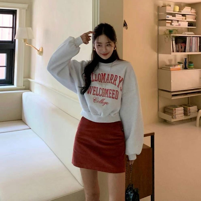 ANNAS 正韓 聖誕字母衛衣 刷毛加絨加厚棉長袖上衣 聖誕節毛衣 聖誕節穿搭 韓國 8