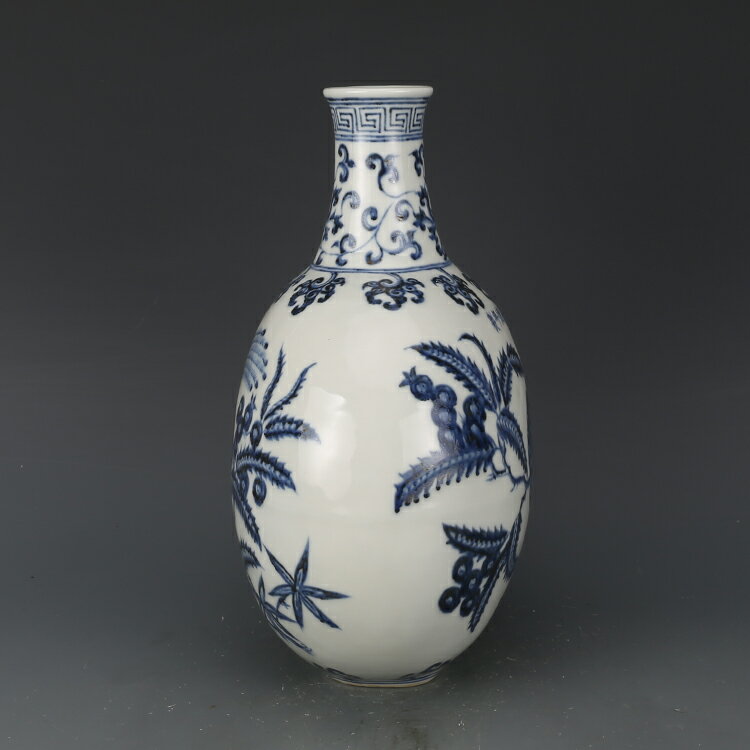 花鳥瓶大明宣徳年製 花瓶 飾瓶 骨董品 古美術品 唐 銘 美術品 陶芸 www