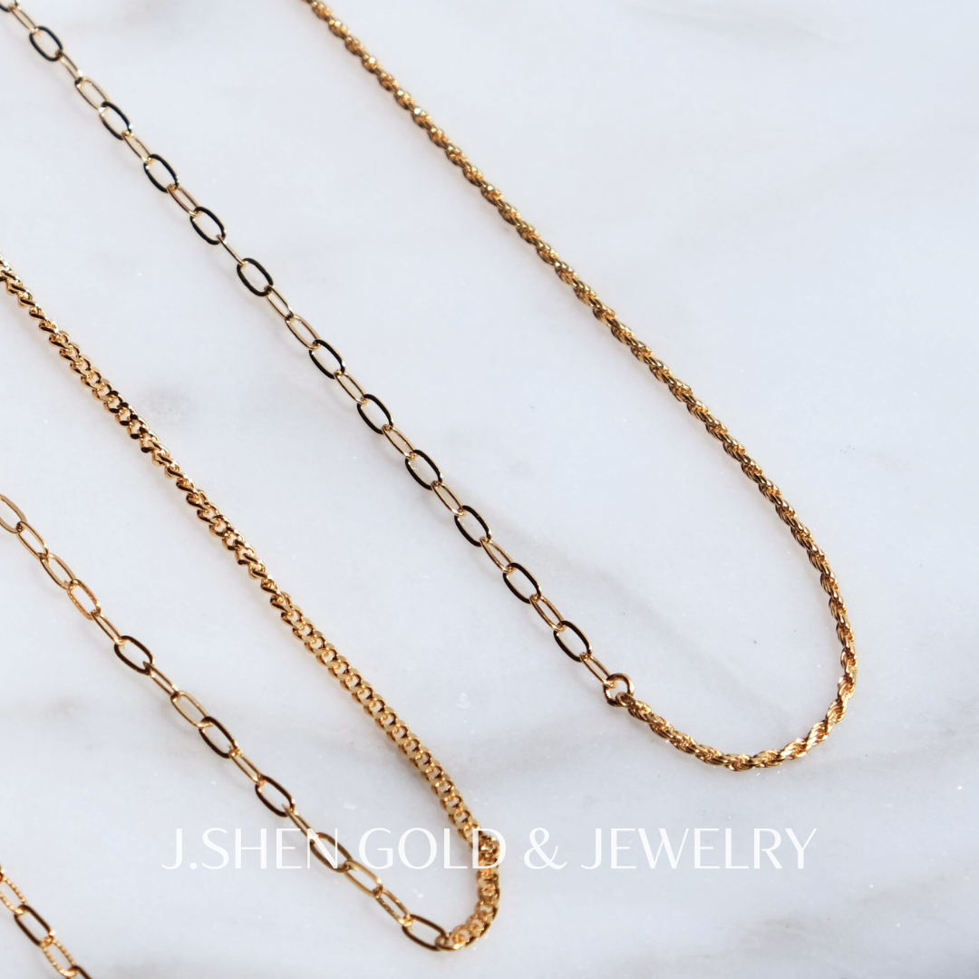 黃金麻花金粒雙生鍊 黃金魚骨金粒雙生鍊 黃金雙生鍊 黃金AB鍊 黃金項鍊 麻花項鍊 金粒項鍊 迴紋項鍊 項鍊 禮物 2