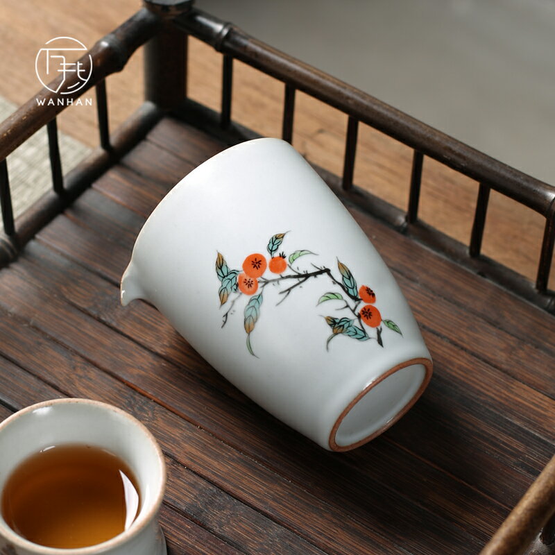 萬寒 陶瓷公道杯月白汝窯家用大容量公杯茶海功夫茶具配件分茶器