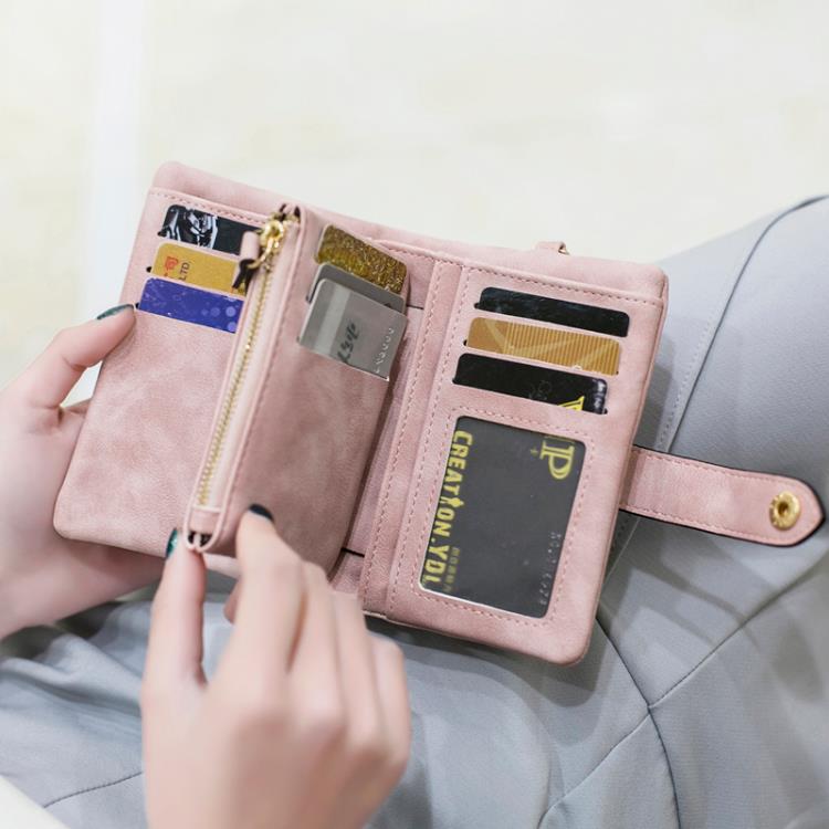 樂天精選 短夾 錢包女短款ins簡約 2021新款學生韓版可愛兩折疊多功能零錢包