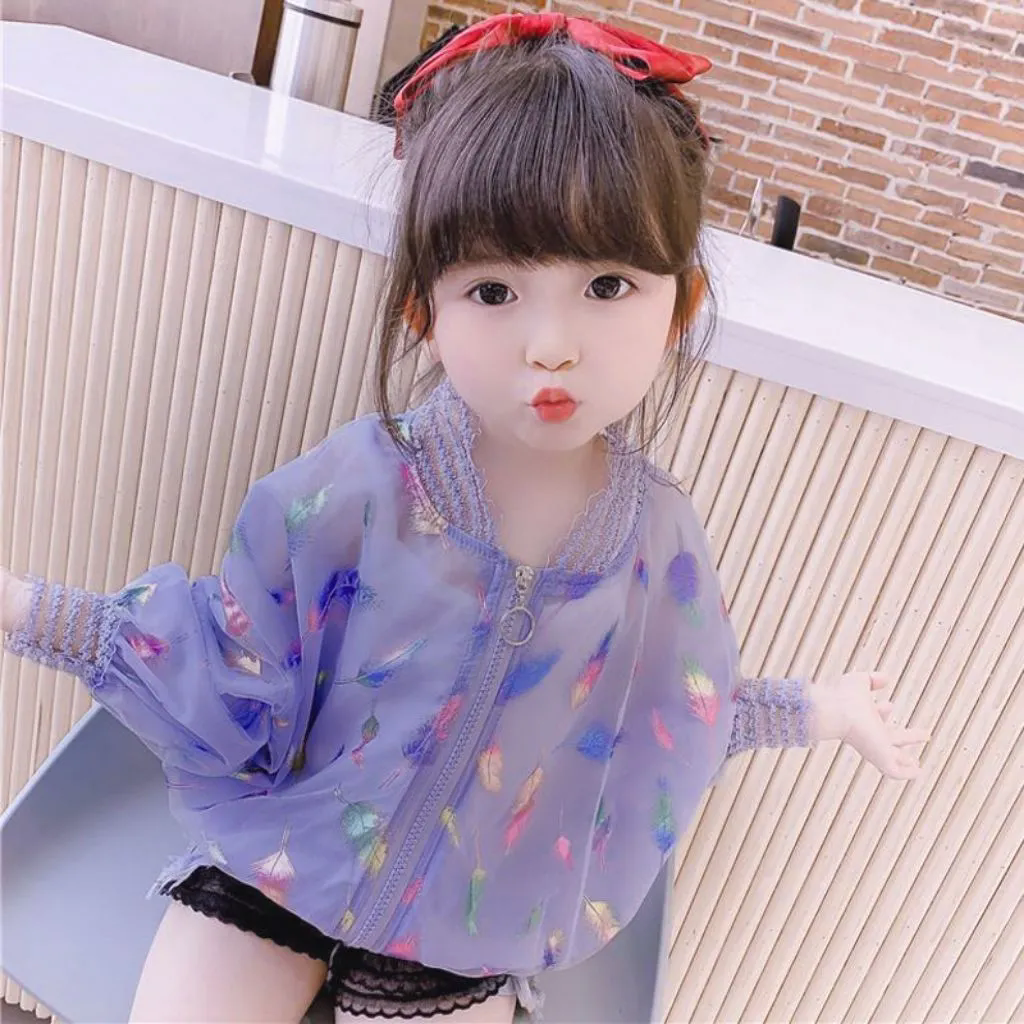 兒童防曬衣 女童洋氣外套 薄款防曬衣 小童防曬服 韓版外套 女寶寶皮膚衣 女孩防曬衣 防曬外套【不二雜貨】