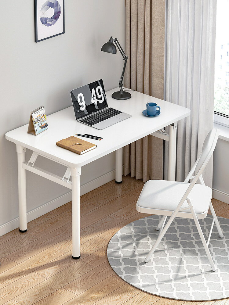電腦桌家用臺式學生書桌簡約長方形辦公桌臥室租房折疊簡易小桌子