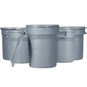 戶外桶搭配清潔車戶外垃圾桶單桶76L 環保環衛圓形帶蓋室外果皮箱
