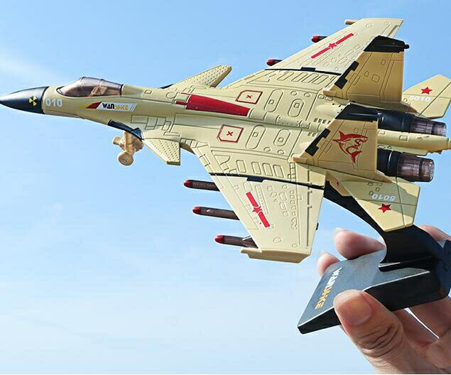 飛機模型 兒童飛機玩具仿真合金殲15戰斗機飛機模型男孩耐摔玩具車航模