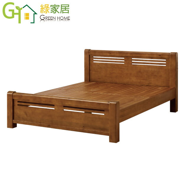 【綠家居】姆可亞 時尚5尺實木雙人床台(不含床墊)