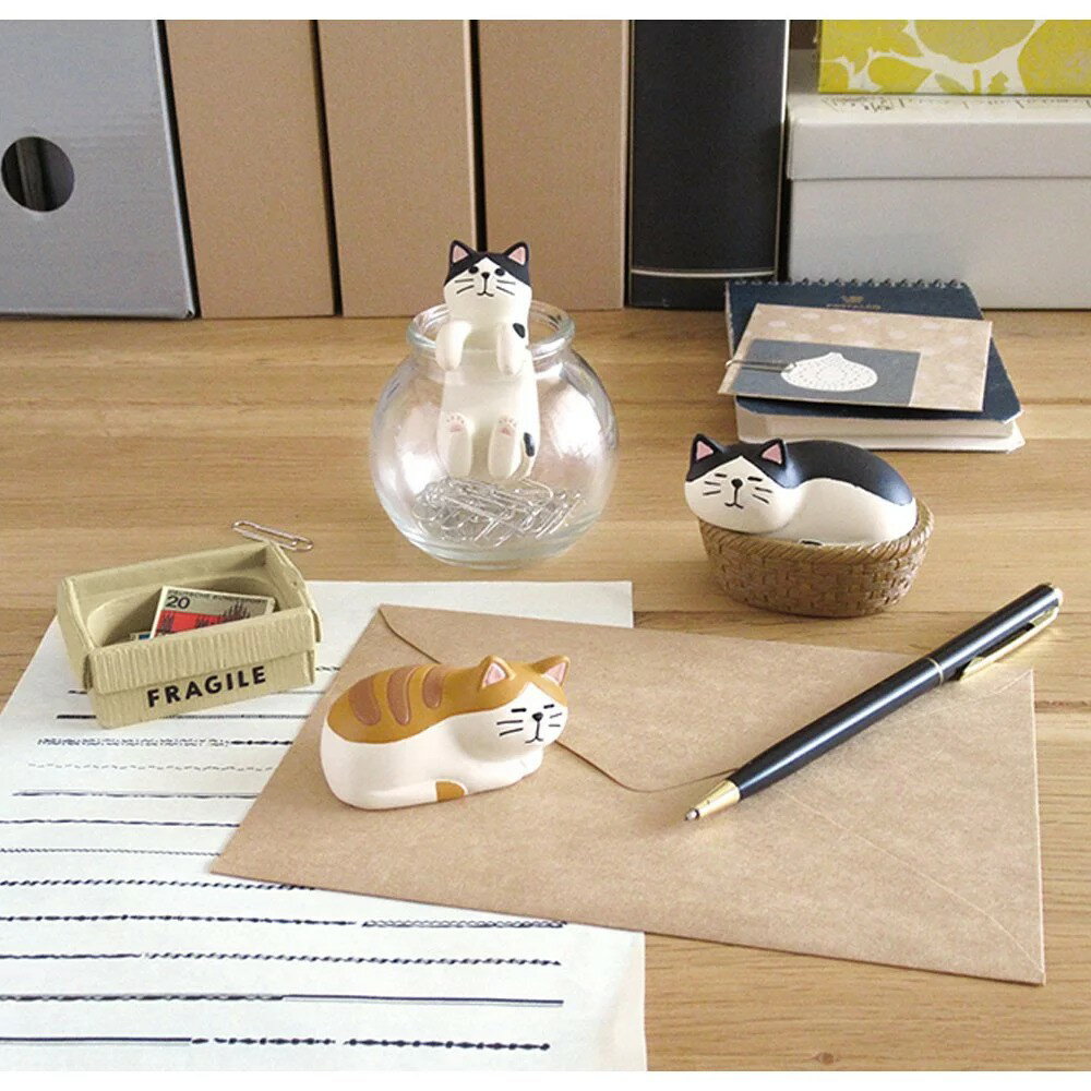 【DECOLE黑白貓 迴紋針盒】✈日本空運來台 DECOLE 黑白貓 迴紋針盒 收納 擺飾