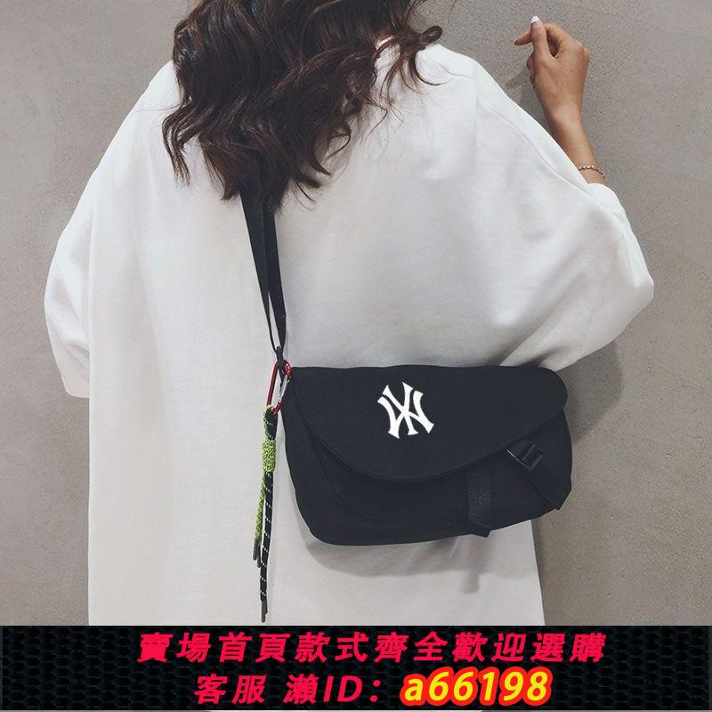 【臺灣公司 可開發票】NY男女手提單肩斜挎包美式翻蓋手拿小包包腋下腰包胸包帆布運動NB