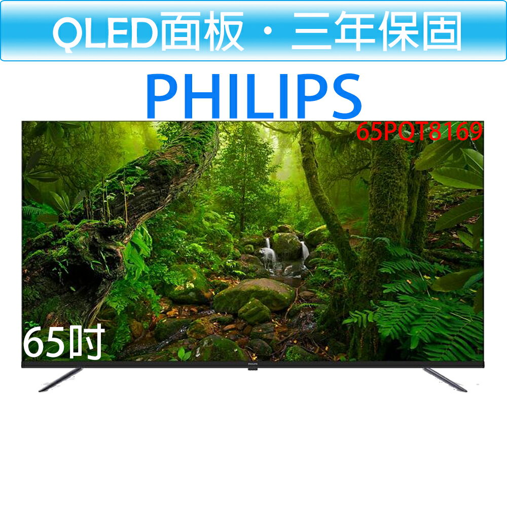 【送基本安裝】飛利浦 PHILIPS 65吋 4K QLED Google TV 智慧顯示器 65PQT8169