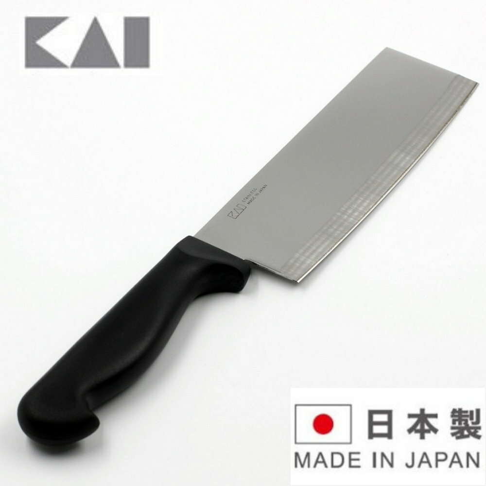 asdfkitty*日本製 貝印 膠柄不鏽鋼中華菜刀-17公分-大小適中-不會過於笨重 1394N