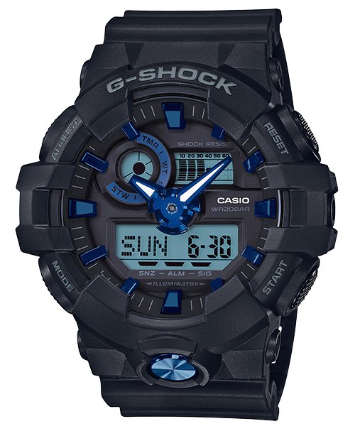 CASIO 卡西歐 GA-710B-1A2DR G-SHOCK 完美絕對強悍運動錶 黑 藍 53.4mm