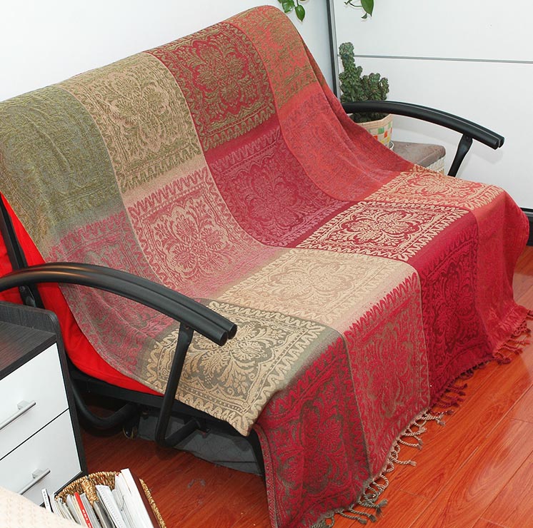 三人雪尼爾加厚沙發蓋毯線毯子外貿原單飄窗毯床品布藝沙發墊/巾