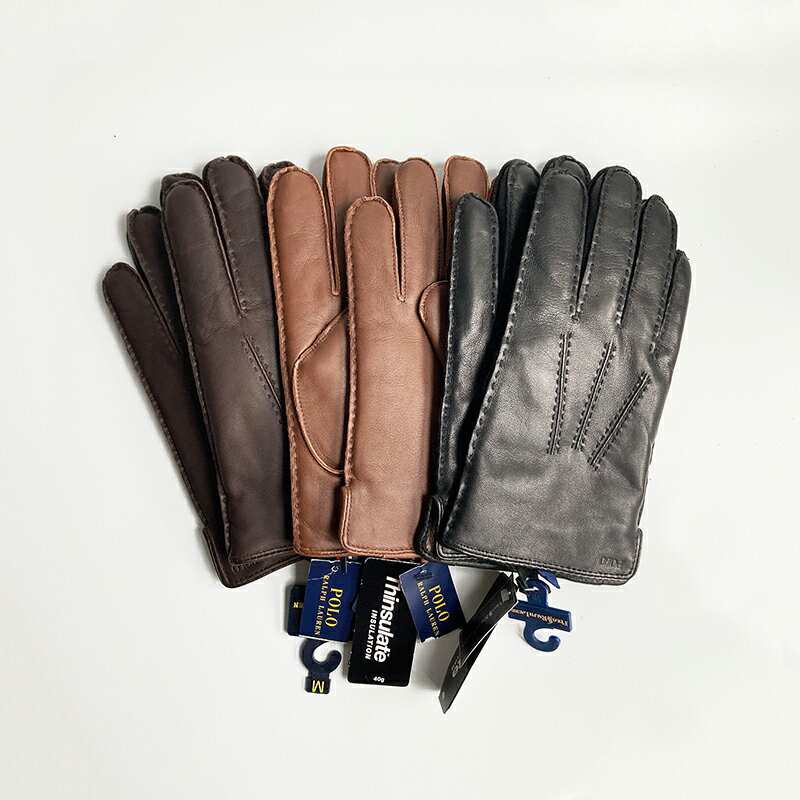美國百分百【全新真品】Ralph Lauren 手套 配件 防風 透氣 RL 防寒 男款 皮革 三色 AU81