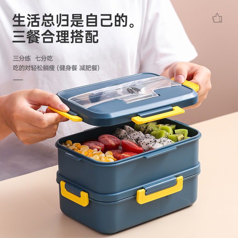 日式飯盒學生女保溫飯盒男上班族帶蓋多層飯盒大容量兒童餐盒套裝