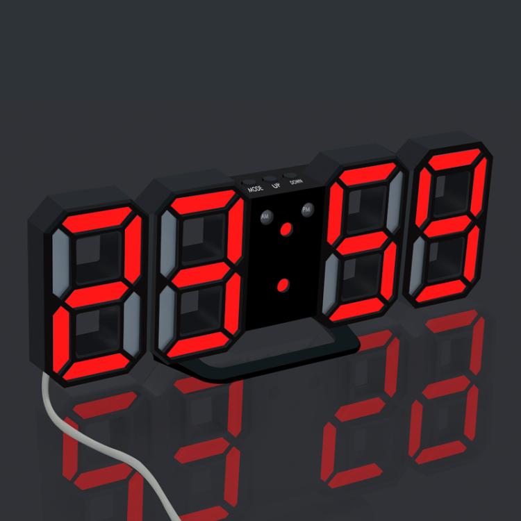 新款夜光插電電子鐘臺式數碼立體鬧鐘時鐘座鐘客廳臥室數字鐘表 4